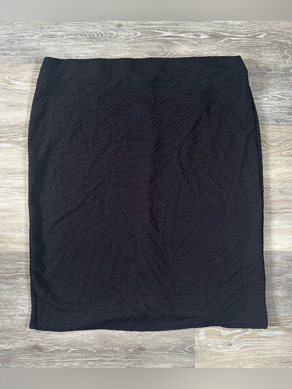 NYCC New York Clothing Co. Black Textured Pencil Skirt elastic waistband Sz XL
